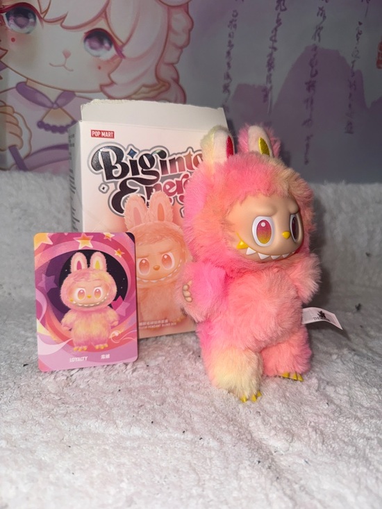 POP MART Other - Pop Mart Pink Plush Monster Labubu Loyalty Collectible - Biginto Energy Series